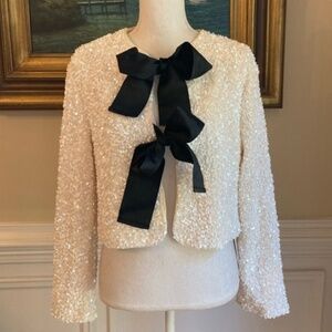H&M sequin bow black and white  Viral Jacket